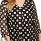 Blusa Alfani Feminina Plus com Bolinhas Metálicas e Manga Transparente em Lurex Dourado, Preto, Tamanho 0X