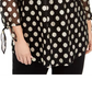 Blusa Alfani Feminina Plus com Bolinhas Metálicas e Manga Transparente em Lurex Dourado, Preto, Tamanho 0X