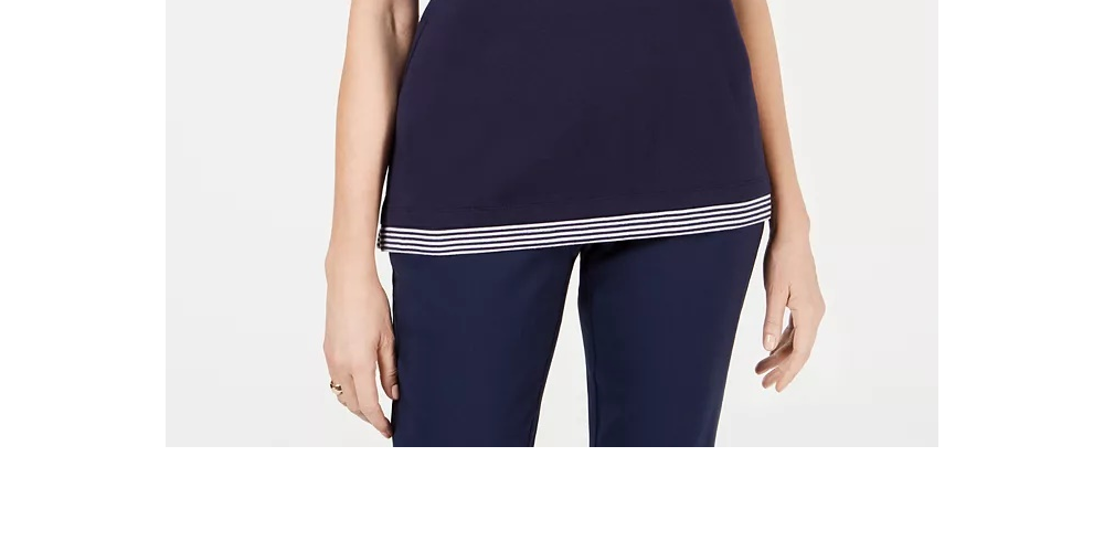 Blusa feminina Karen Scott de algodão com estampa de estrelas, azul, tamanho XX-G