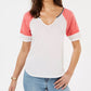 Camiseta de futebol americano Hippie Rose Juniors Colorblocked Burnout, tamanho grande, prata