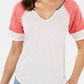 Camiseta de futebol americano Hippie Rose Juniors Colorblocked Burnout, tamanho grande, prata