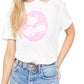 Camiseta feminina Woodstock Clarity Cotton Blend da Free People, branca, tamanho grande