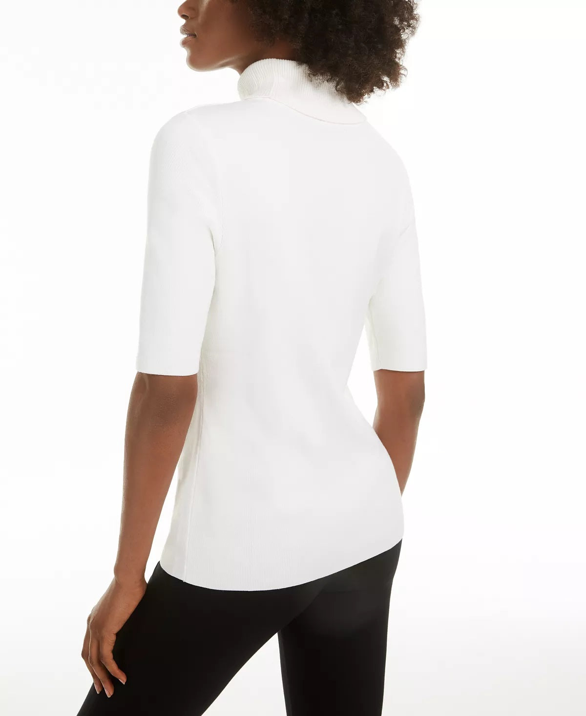 Alfani Suéter feminino de gola alta pequeno, branco, tamanho PL