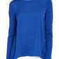 Blusa feminina Michael Kors Mixed-Media, tamanhos regular e pequeno, azul, tamanho extragrande