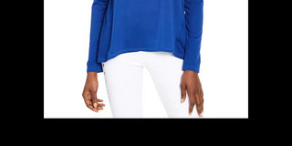 Michael Kors Women's Mixed-Media Top Regular & Petite Sizes Blue Size X-Large