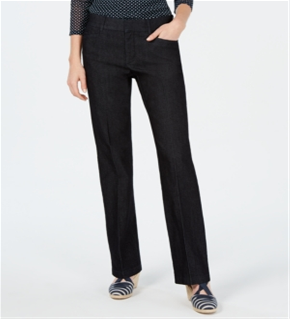 Calças elásticas com controle de barriga para mulheres Charter Club, pretas, tamanho 10