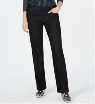 Calças elásticas com controle de barriga para mulheres Charter Club, pretas, tamanho 10