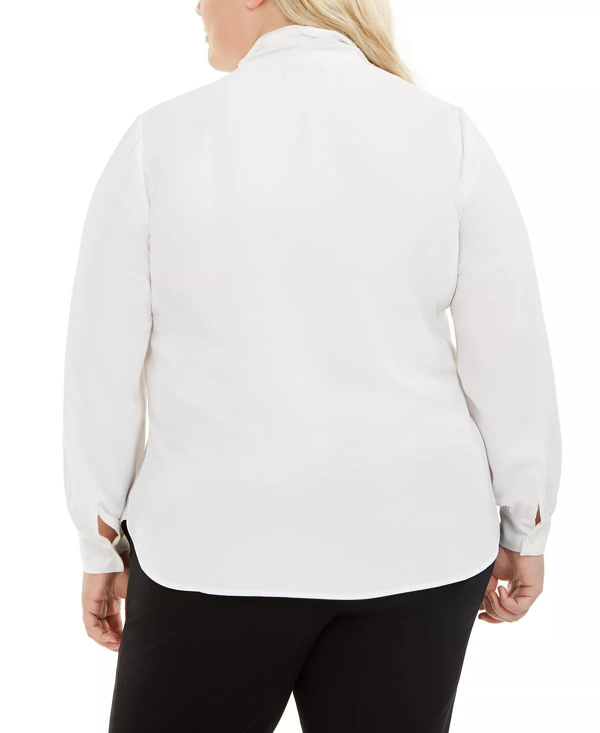 Blusa feminina plus size com decote em V, da Bar III, branca, tamanho 1X