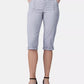 Calça Capri Feminina Lee Platinum com Bolso Patch Cinza Tamanho 10 Petite