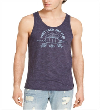 Sun Stone Unissex Don't Feed the Fish Tank Azul Marinho Tamanho XL