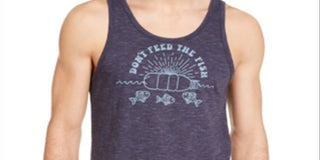 Sun Stone Unissex Don't Feed the Fish Tank Azul Marinho Tamanho XL