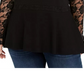 Suéter peplum de renda plus size feminino INC International Concepts, vermelho, tamanho 1X