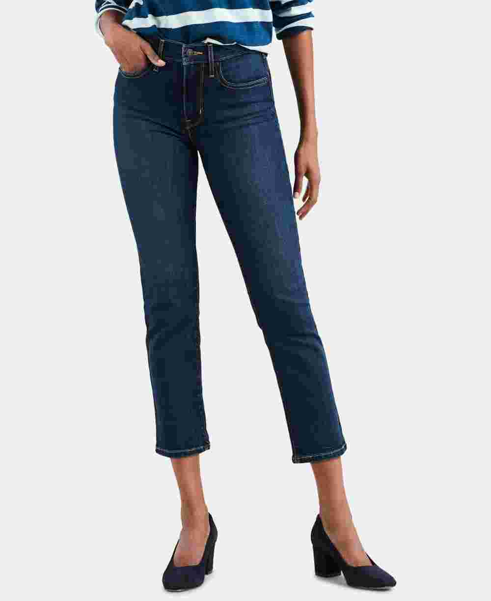 Calça jeans cropped Levi's 724 reta feminina, azul, tamanho 26