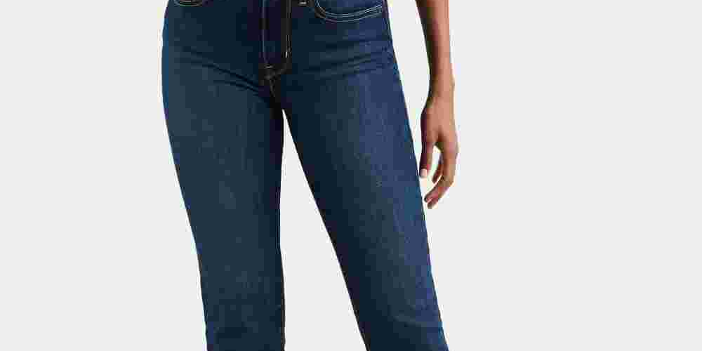 Calça jeans cropped Levi's 724 reta feminina, azul, tamanho 26