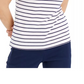 Camiseta feminina Maison Jules com listras rosa, manga curta e decote redondo, tamanho XX-G