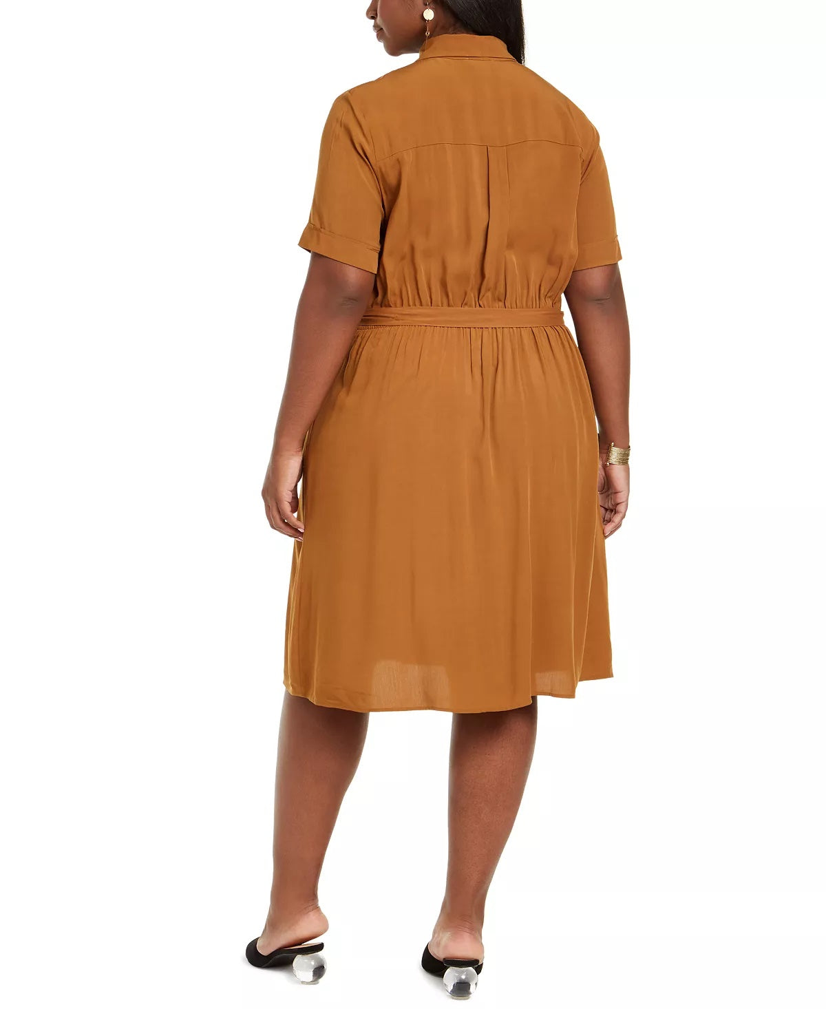 Vestido-camisa midi plus size Monteau Trendy feminino marrom tamanho 2X