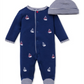 Conjunto de chapéu e chapéu Little Me Boy's Sailboats Azul Tamanho 3M