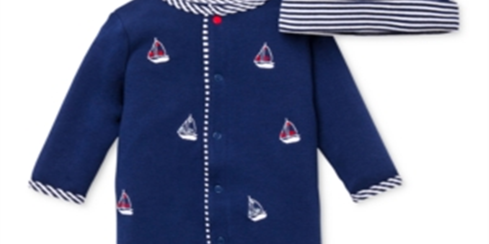 Conjunto de chapéu e chapéu Little Me Boy's Sailboats Azul Tamanho 3M