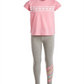 Conjunto de 2 peças de camiseta e leggings para meninas Ideology Toddler, listra de coração, rosa, tamanho 4T