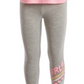 Conjunto de 2 peças de camiseta e leggings para meninas Ideology Toddler, listra de coração, rosa, tamanho 4T