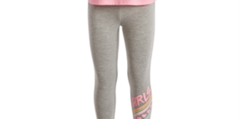 Conjunto de 2 peças de camiseta e leggings para meninas Ideology Toddler, listra de coração, rosa, tamanho 4T