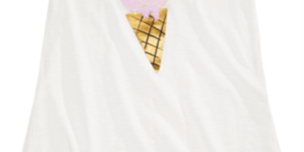 Camiseta de lantejoulas com estampa de sorvete para meninas grandes da Epic Threads, branca, tamanho P