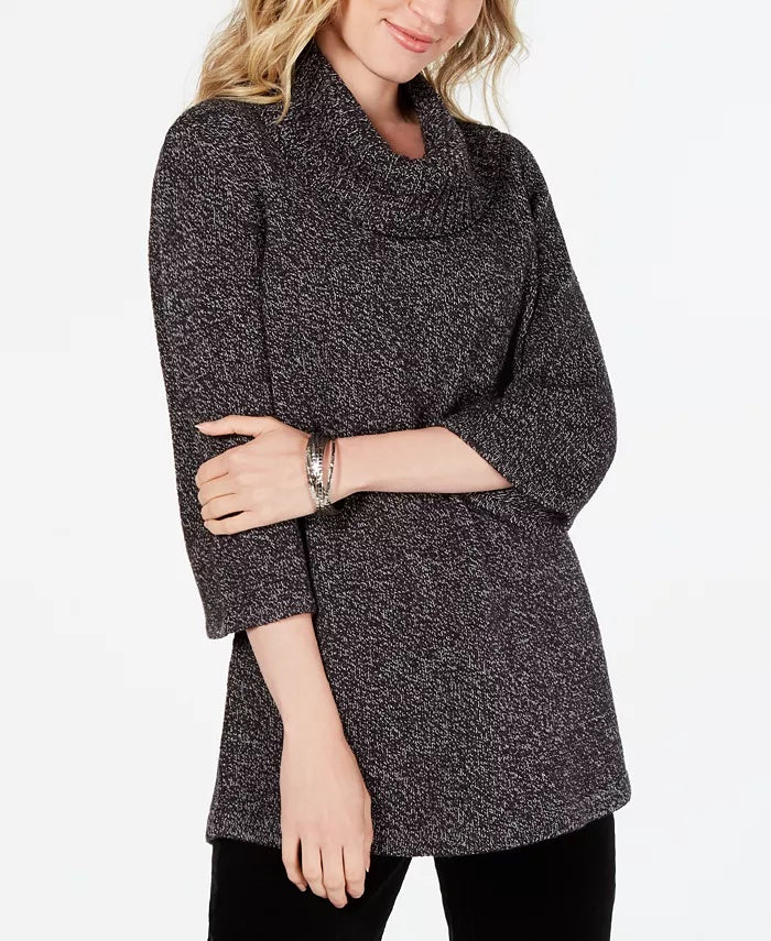 Karen Scott Suéter Feminino Petite Gola Redonda Manga 3/4 Vinho Tamanho Petite Pequeno