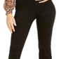 Calça jeans skinny feminina INC International Concepts com estampa de zebra e curvas, preta, tamanho 0