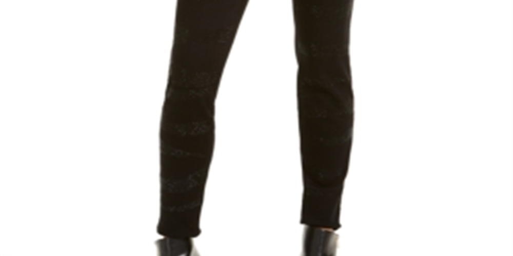 Calça jeans skinny feminina INC International Concepts com estampa de zebra e curvas, preta, tamanho 0