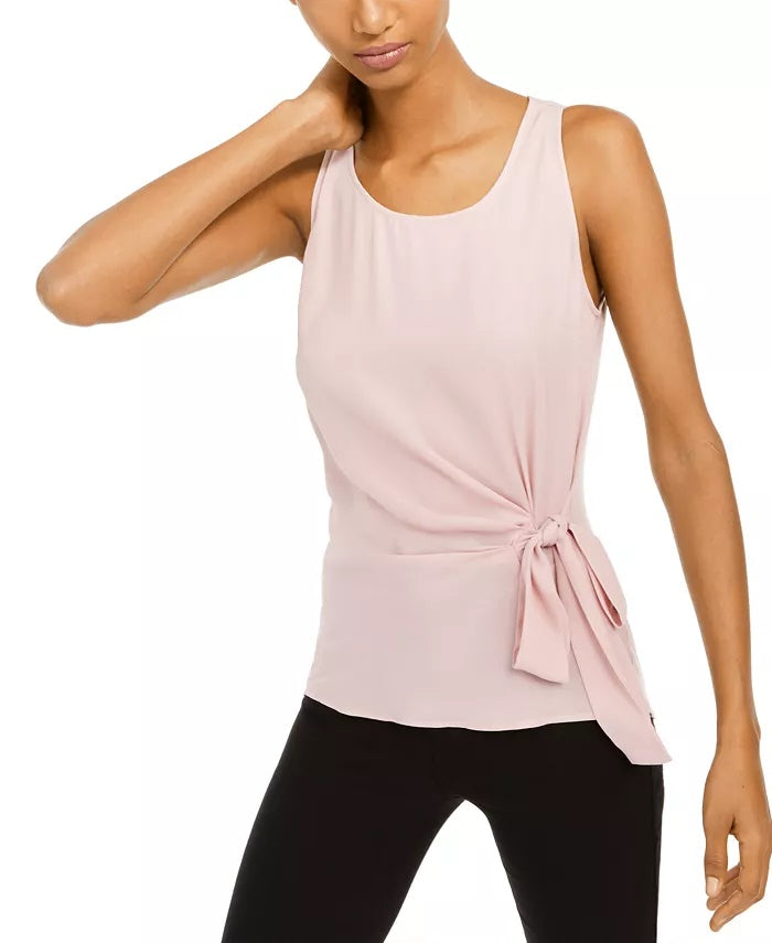 INC International Concepts Top feminino com amarração lateral rosa tamanho pequeno pequeno