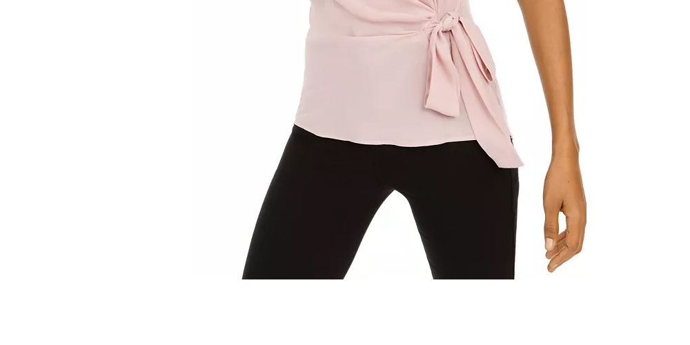 INC International Concepts Top feminino com amarração lateral rosa tamanho pequeno pequeno