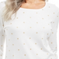 Karen Scott Blusa feminina de manga comprida com decote redondo, branca, tamanho XX-G