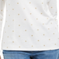 Karen Scott Blusa feminina de manga comprida com decote redondo, branca, tamanho XX-G