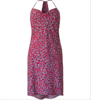 BCBGeneration Women's Cocktail Cowl Neck Asymmetrical Woven Dress Red Size L