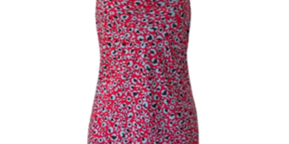 Vestido assimétrico de coquetel feminino BCBGeneration, com decote em V, tecido vermelho, tamanho G