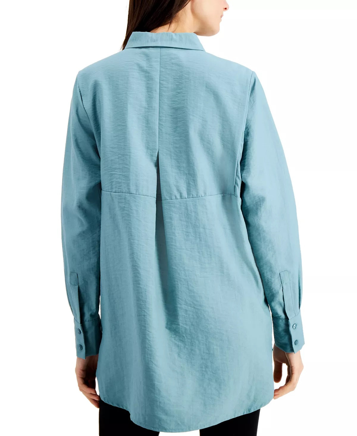 Blusa grande com botões Alfani feminina, azul, tamanho pequeno