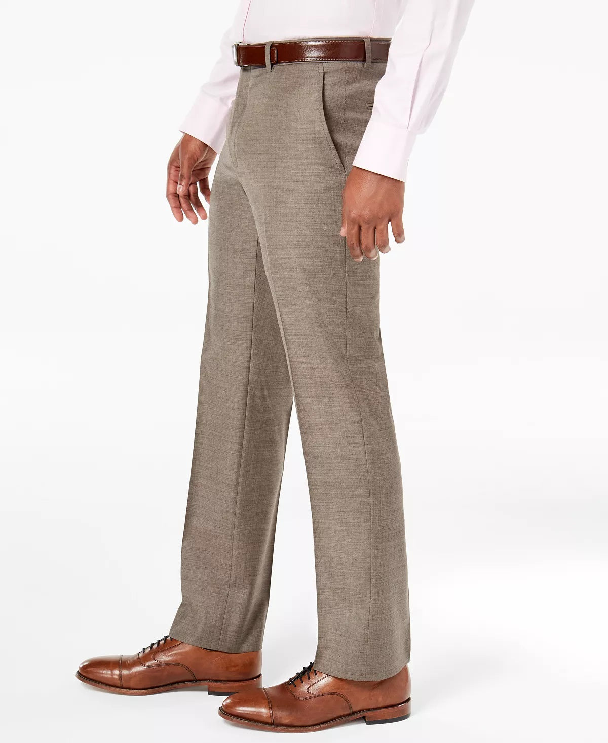Calça de terno Tommy Hilfiger Modern Fit Th Flex Stretch Masculina Bege Tamanho 33X30