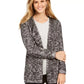 Cardigan de malha com cílios mesclados feminino Style &amp; Co, tamanho grande, azul-marinho