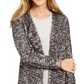 Cardigan de malha com cílios mesclados feminino Style &amp; Co, tamanho grande, azul-marinho