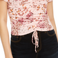 Crop Top Crave Fame Juniors com Estampa Floral e Babados Rosa Tamanho Médio