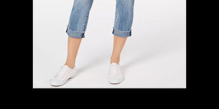 Calça jeans curta feminina Kut From The Kloth Amy Cuffed, azul, tamanho 2