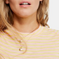 Camiseta feminina listrada de manga curta e gola redonda Free People, rosa, tamanho grande