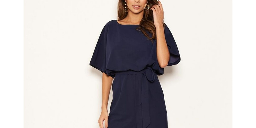 Macacão culotte feminino AX Paris com amarração na cintura, azul, tamanho 13