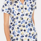 Karen Scott Blusa Henley Feminina Estampada Liberty Daisy Branca Tamanho Pequeno