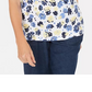 Karen Scott Blusa Henley Feminina Estampada Liberty Daisy Branca Tamanho Pequeno
