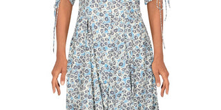 Vestido curto feminino com estampa floral e cadarço Free People, branco, tamanho pequeno