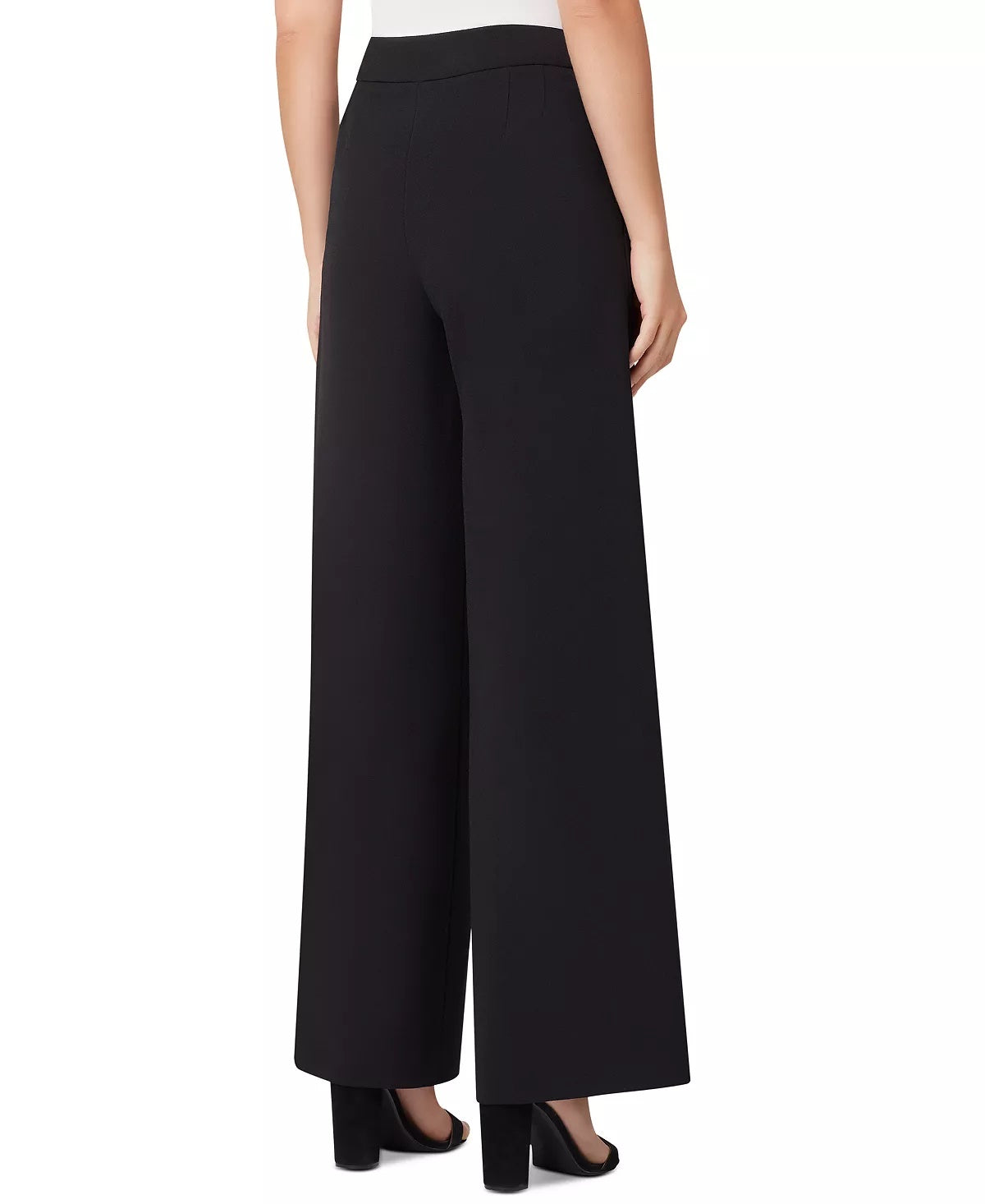 Calça social feminina Rachel Roy de crepe com pernas largas, preta, tamanho 0, pequena