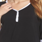Blusa feminina DKNY Season Silhouettes com manga 3/4, preta, tamanho P