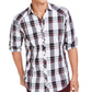 Camisa xadrez masculina Marc da INC International Concepts, vinho, tamanho pequeno