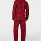 Pijama de flanela xadrez masculino Club Room vermelho tamanho grande